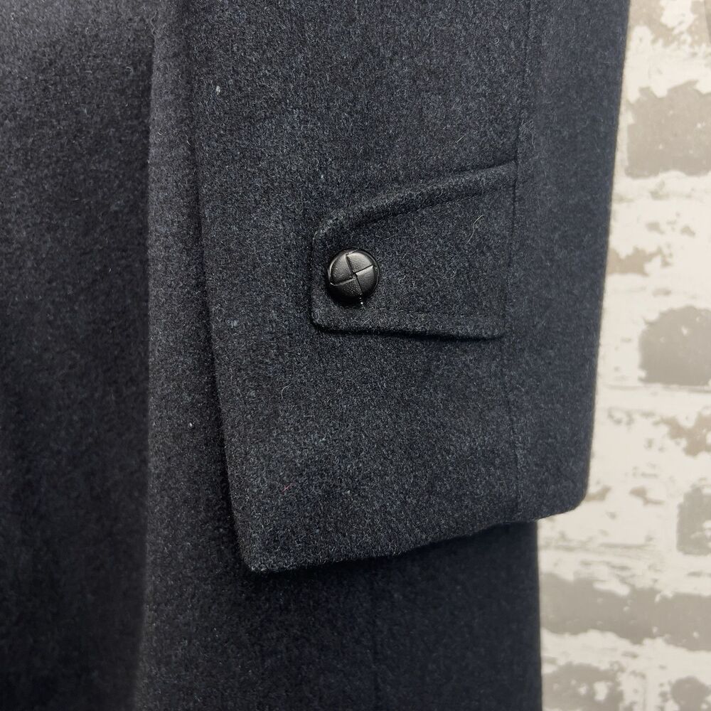 Vtg‎ Ace Sportswear Wool Over Coat Men’s 42 Charcoal Blue Undertones Tweed Lined - Picture 15 of 16